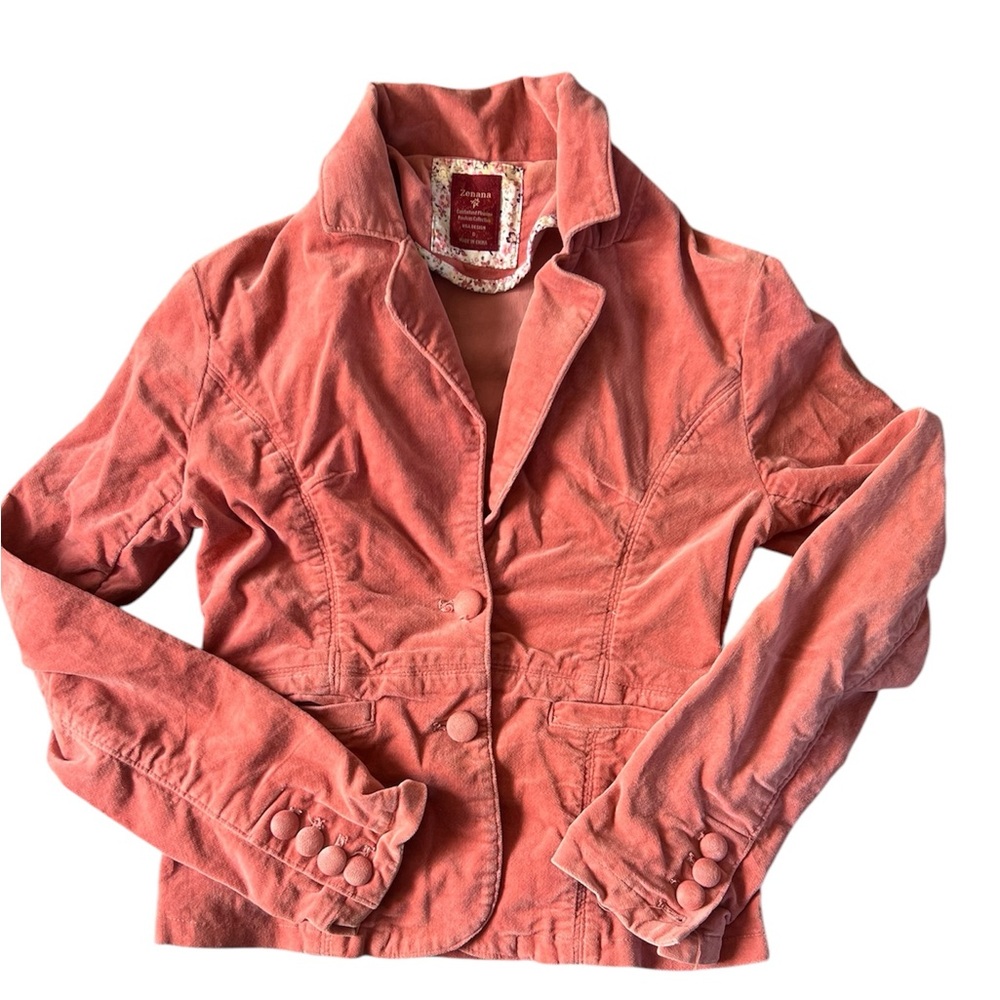 Corduroy Blazer Jacket in Dusty Rose - Women's